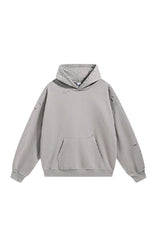 Men/Women Heavyweight Terry Ripped Sleeve Zip Hoodie