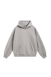 Men/Women Heavyweight Terry Ripped Sleeve Zip Hoodie