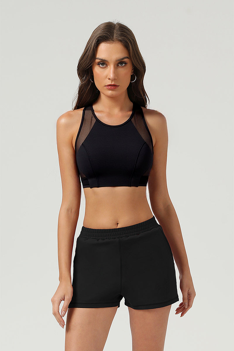 Women's Athletic Mesh-Paneled Breathable Comfort Bra