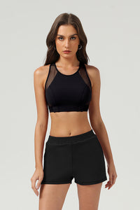 Women's Athletic Mesh-Paneled Breathable Comfort Bra