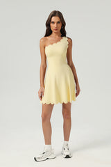 Women's Athletic Petal Asymmetrical One-shoulder Tenni Dress