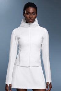 Women Slim-Fit Fleece-Lined Lightweight Hooded Jacket
