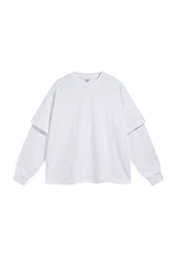 Men/Women Casual Loose Fit Long Sleeve Layered T-Shirt