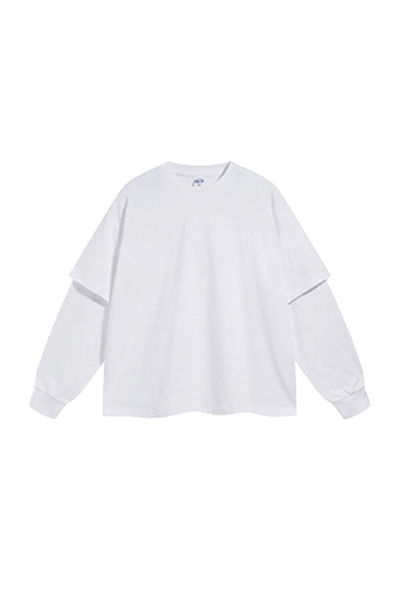 Men/Women Casual Loose Fit Long Sleeve Layered T-Shirt