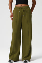Women High-Waist Drawstring Wide-Leg Yoga Lounge Pants