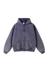 Unisex Wax-Dye Washed Fleece Hoodie