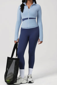 Women Color Block Jacket & Leggings Set