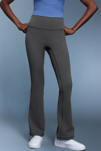 Women High-Waisted Flared Fleece-Lined Sculpting Yoga Leggings