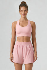Women's Athletic Sets:U-neck Bra&Shorts With Built-In Liner