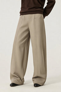 Women Mid-Rise Lyocell-Blend Wide-Leg Tailored Casual Pants