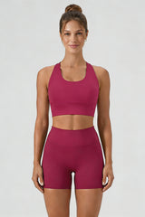 Women's Halterneck Cutout Twist Back Sports Bra