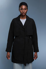 Women Slim-Fit Lightweight Waterproof Trench Coat with Detachable Belt
