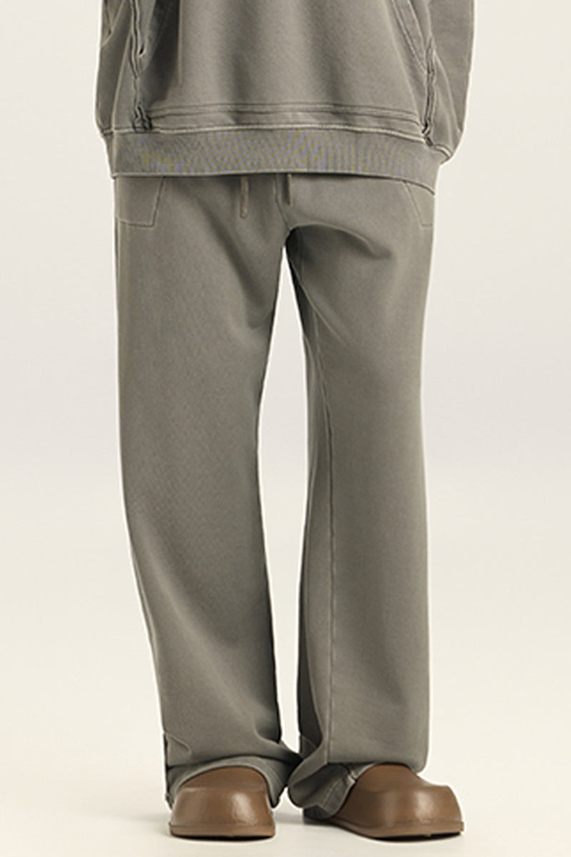 Unisex Washed Cotton Straight-Leg Jogger Pants