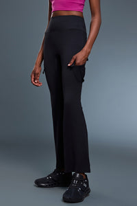 Women High-Waisted Jelly-Fit Sculpting Cargo Flare Yoga Leggings