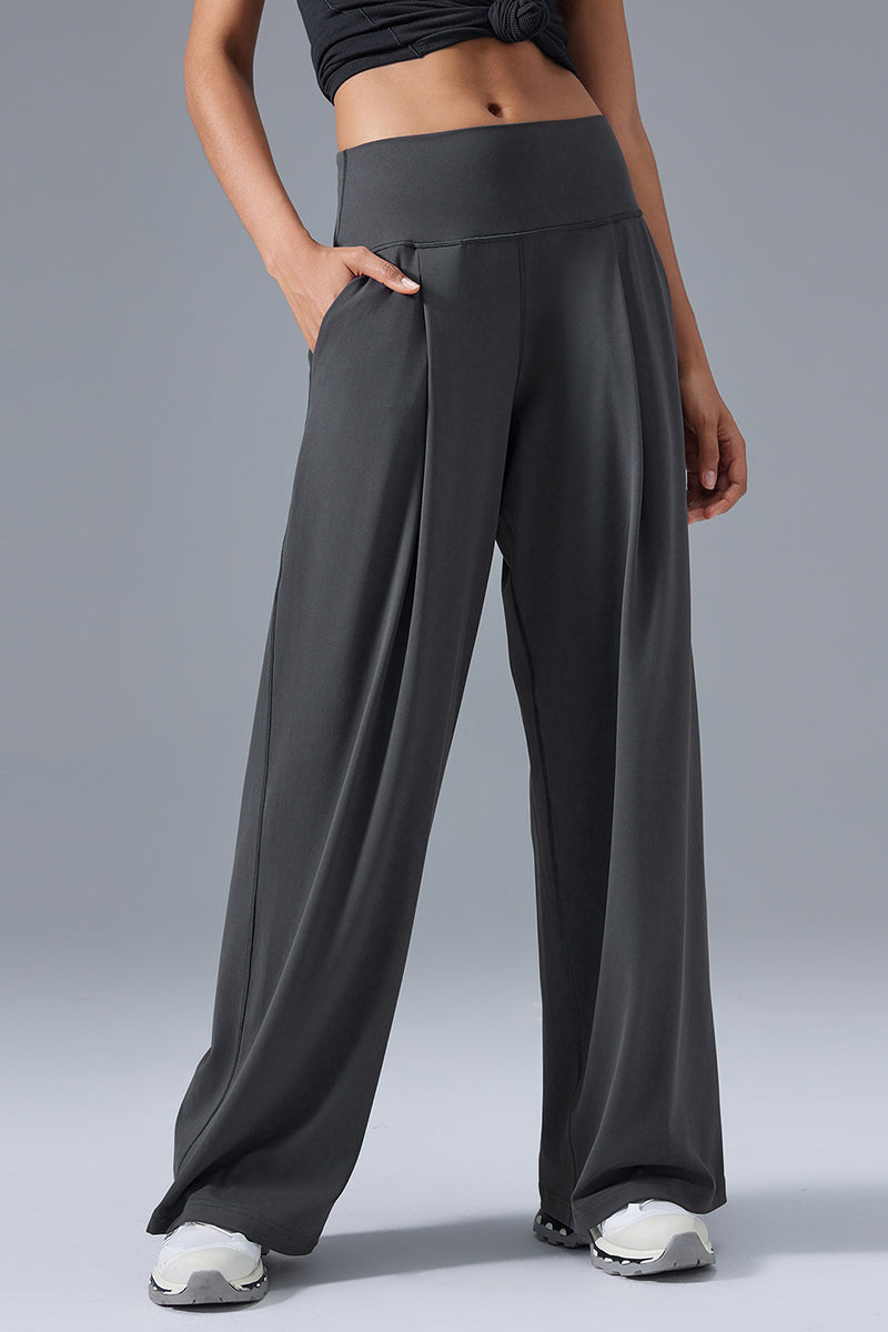 Women High-Waist Wide-Leg Quick-Dry Breathable Yoga Running Pants