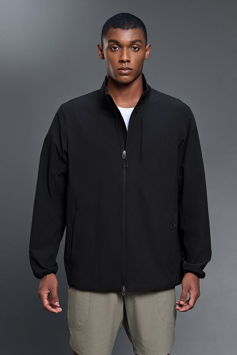 Men Casual Loose Windproof Stand Collar Jacket