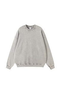 Unisex Heavyweight Terry Crewneck Sweatshirt: Wax Dye Wash Vintage Retro Design