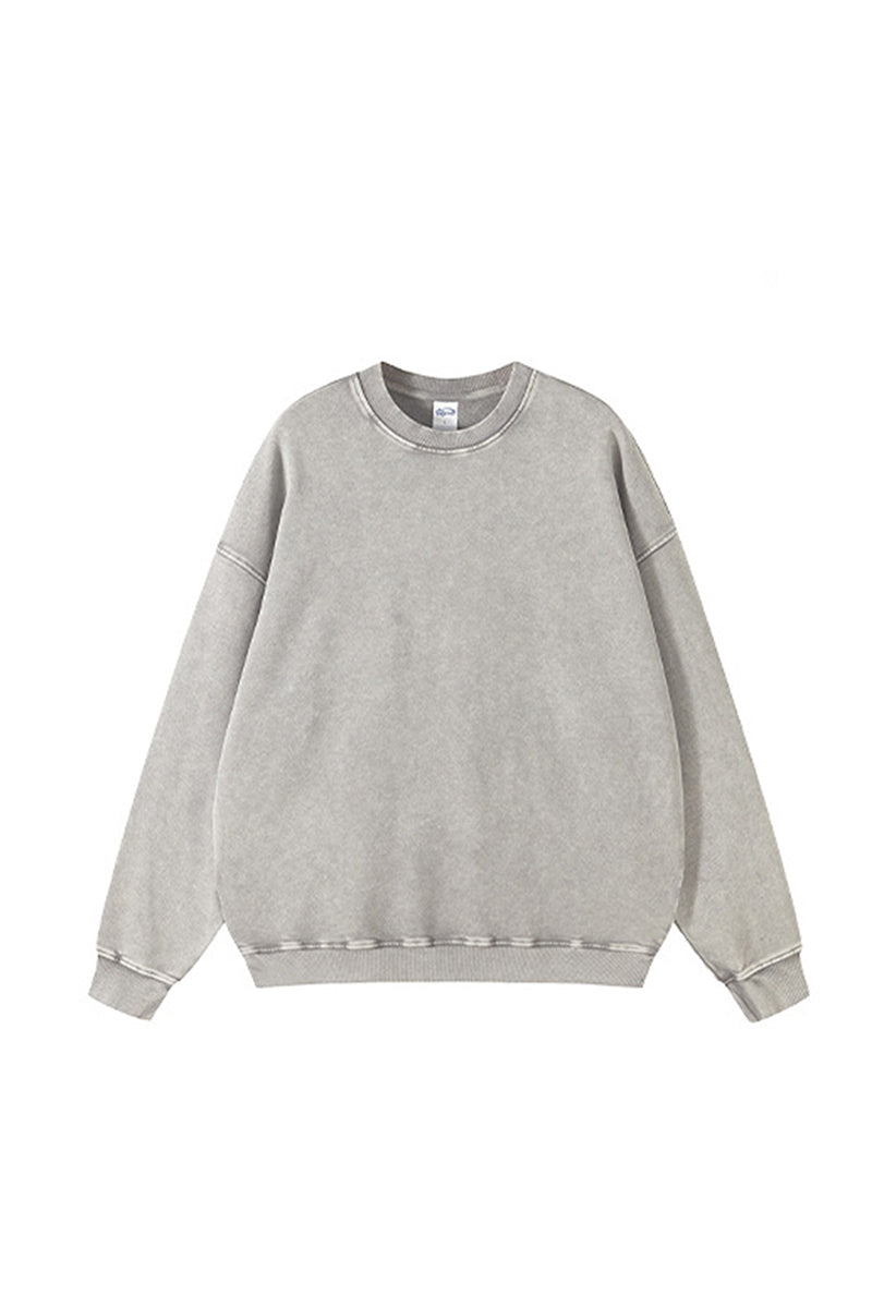 Unisex Heavyweight Terry Crewneck Sweatshirt: Wax Dye Wash Vintage Retro Design