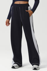 Women High-Waist Color-Block Wide-Leg Yoga Lounge Pants