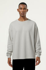 Men's Streetwear Cotton Loose Fitting Solid Pullover