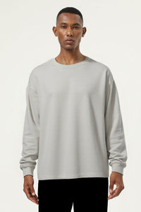 Men's Streetwear Cotton Loose Fitting Solid Pullover