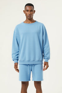 Men's Athletic Set:Round-neck Pullover And Shorts
