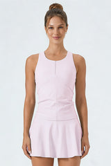 Women's Minimalist Front-Zip Sleeveless Sports Tank Top