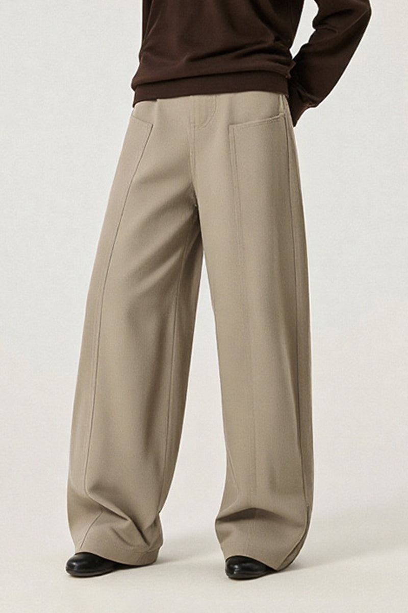 Women Mid-Rise Lyocell-Blend Wide-Leg Tailored Casual Pants