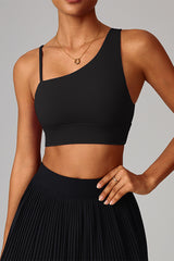 Women Asymmetric Single-Strap Quick-Dry Sports Bra