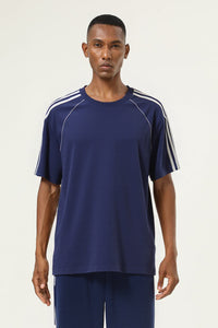 Men's Cotton Athletic Color-block Patchwork T-shirt