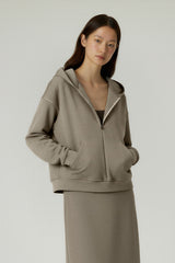 Women Hooded Semi-Zip Thermal Self-Heating Comfortable Casual Sweatshirt