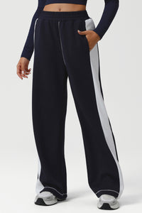 Women High-Waist Color-Block Wide-Leg Yoga Lounge Pants