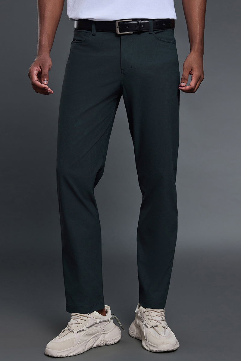 Men Comfortable Straight Leg Business Casual Dress Pants