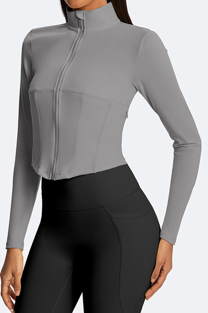 Women Contoured Zip Fitness Top
