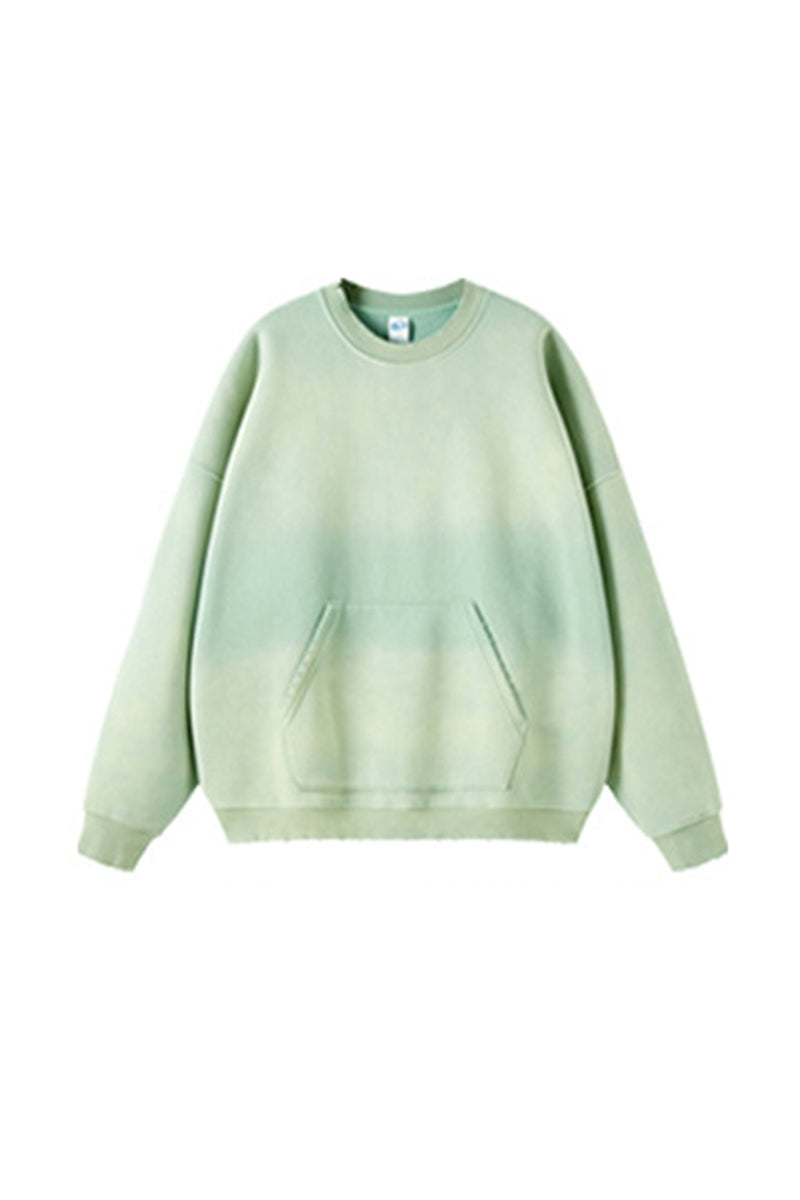 Men/Women Vintage Spray-Dye Distressed Washed Crewneck Sweatshirt