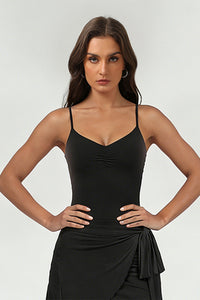 Women's Sports Ballet Pleated Sleeveless Yoga Top