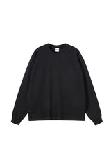 Unisex Heavyweight Oversize Long Sleeve Tee: Retro Textured Fabric Round Neck Design
