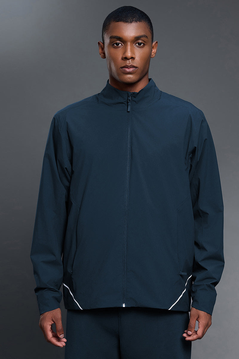 Men Outdoor Water-Resistant Fleece-Lined Stand Collar Jacket