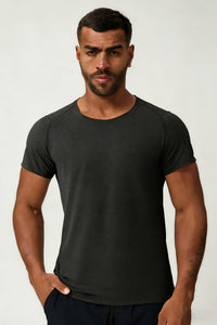 Men's Summer Round Neck Cooling Solid Sports T-shirt