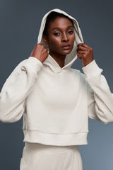 Women Oversized Letter-Striped Knit Hooded Casual Sportswear Sweatshirt