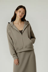 Women Hooded Semi-Zip Thermal Self-Heating Comfortable Casual Sweatshirt