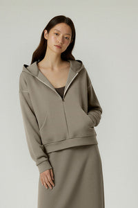 Women Hooded Semi-Zip Thermal Self-Heating Comfortable Casual Sweatshirt