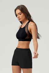 Women's Athletic Mesh-Paneled Breathable Comfort Bra