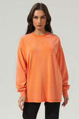 Unisex Retro Washed Long Sleeve Tee: Snow Wash Vintage Cotton Design