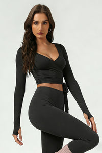 Women's ballet crossover yoga long-sleeved blouse jacket