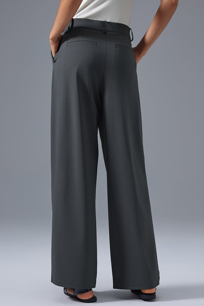 Women High-Waist Flowy Wide-Leg Quick-Dry Athletic Casual Pants