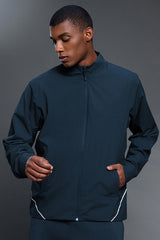 Men Outdoor Water-Resistant Fleece-Lined Stand Collar Jacket