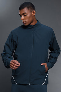 Men Outdoor Water-Resistant Fleece-Lined Stand Collar Jacket