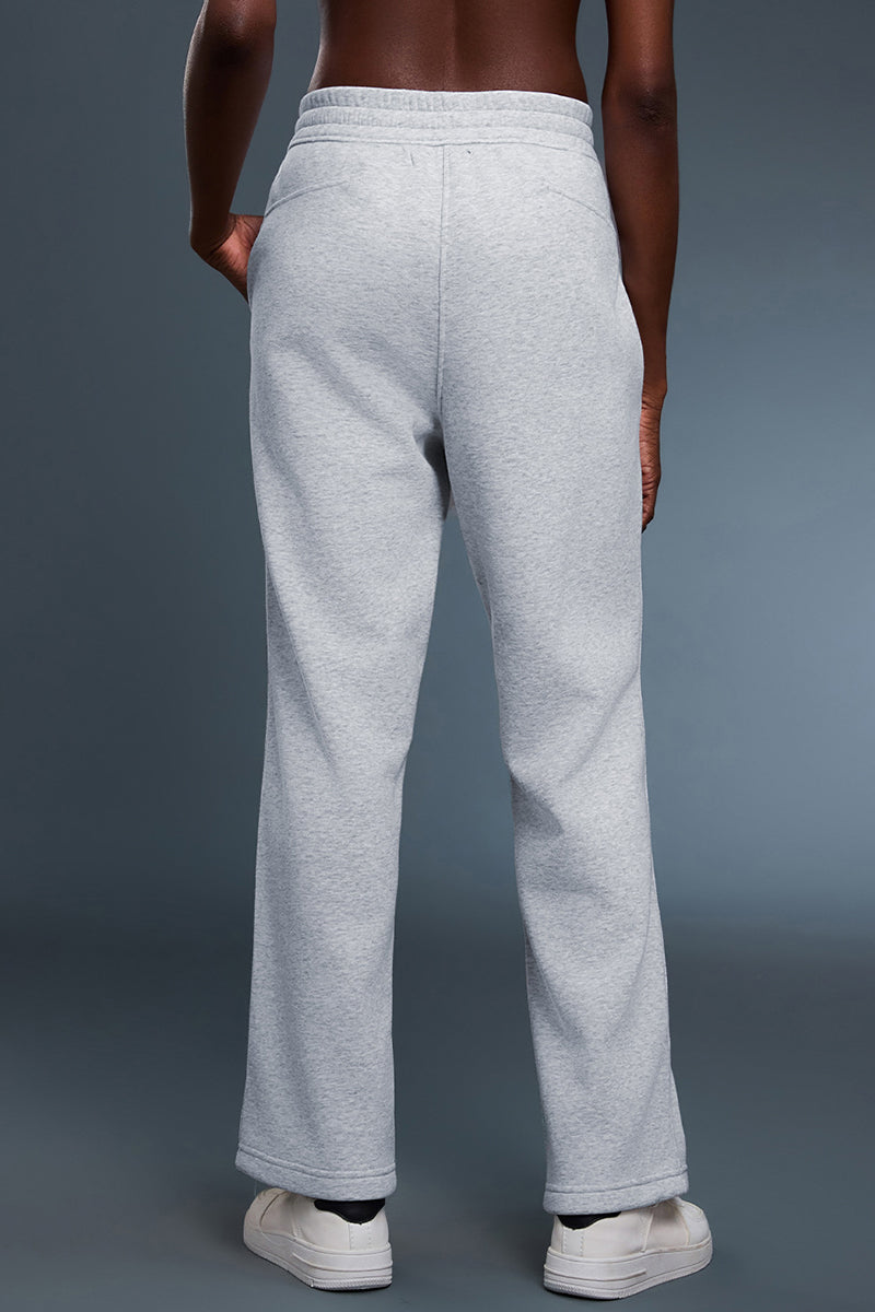 Women Loose Fleece-Lined Straight-Leg Comfortable Casual Workout Pants