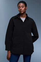 Women Cotton Feel Lapel Shirt Style Thermal Lined Casual Jacket